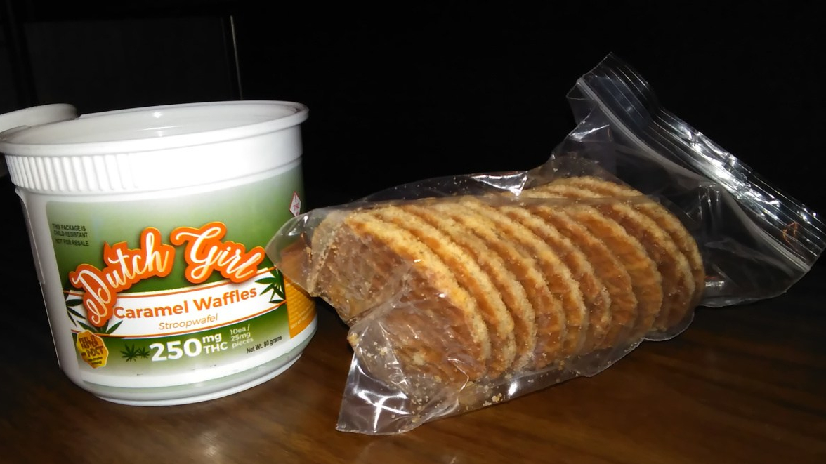 Dutch Girl Cannabis Caramel Waffles 250 mg package