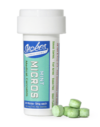 A small canister of Stokes Micros Mint candy with 6 mints.